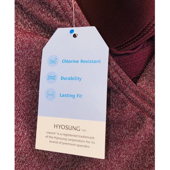 NWT Lands End Metallic Purple One-Piece‎ Swimsuit - Women's Size 14 D - Picture 7 of 10